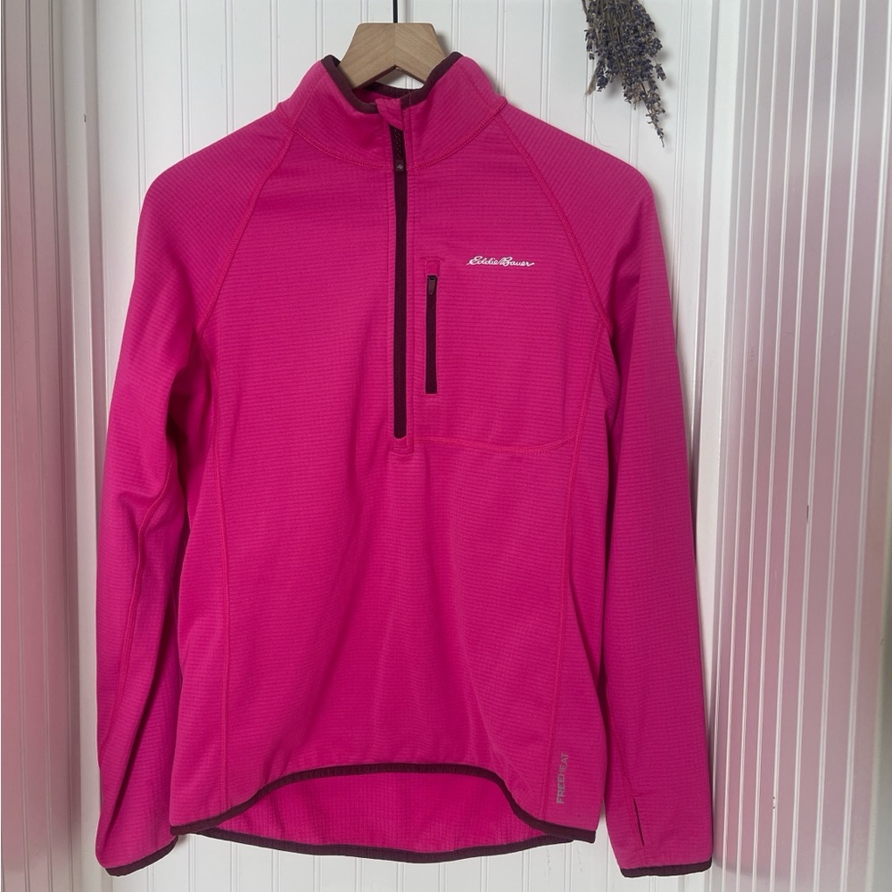 Eddie Bauer Hot Pink Half-Zip Fleece Pullover